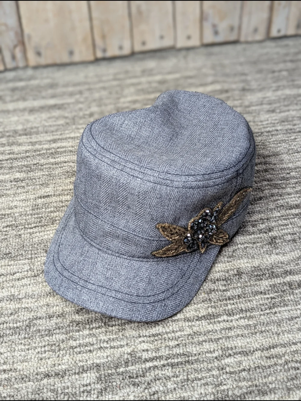Women's Stylish Hat with Beaded Detail